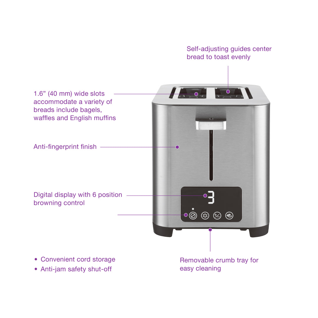 Salton Digital 2 Slice Toaster - Stainless Steel