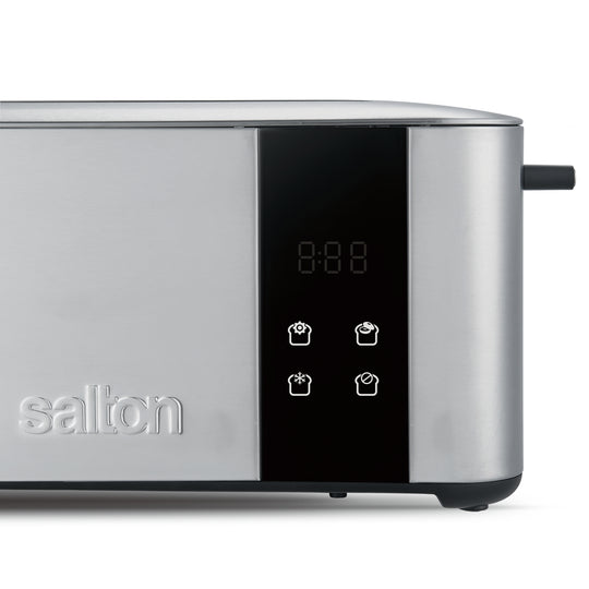 Grille-pain à compte à rebours numérique Salton en acier inoxydable – 2 tranches