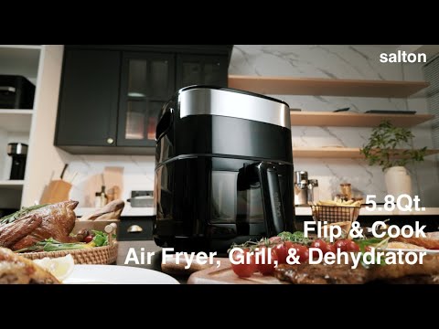 Salton Flip and Cook Friteuse à air, grill et déshydrateur 3 en 1 5,5 L - Fenêtre de visualisation